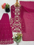 New Designer Party Wear Top-Plazzo And Dupatta With Heavy Embroidery Work