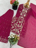New Designer Party Wear Top-Plazzo And Dupatta With Heavy Embroidery Work