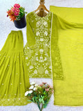 New Designer Party Wear Top-Plazzo And Dupatta With Heavy Embroidery Work