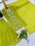 New Designer Party Wear Top-Plazzo And Dupatta With Heavy Embroidery Work