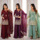 Fully Stitched & Ready to Wear Fendy Silk with Embroidery Sequence Work Salwar Kameez