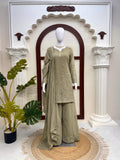 Designer Faux Georgette Top plazzo And Dupatta With Thread And Sequnce Work