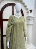Designer Faux Georgette Top plazzo And Dupatta With Thread And Sequnce Work