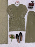 Designer Faux Georgette Top plazzo And Dupatta With Thread And Sequnce Work