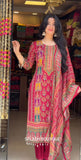 DESIGNER FANCY MASKA COTTON REAL HAND MIRROR WORK TOP AND PENT WITH DUPATTA