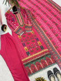 DESIGNER FANCY MASKA COTTON REAL HAND MIRROR WORK TOP AND PENT WITH DUPATTA
