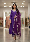 Latest Designer Roman Silk Excluve Top Pant And Dupatta Set