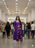 Latest Designer Roman Silk Excluve Top Pant And Dupatta Set