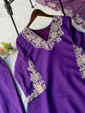 Latest Designer Roman Silk Excluve Top Pant And Dupatta Set
