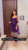Latest Designer Party Wear Faux Georgette Salwar Kameez With Embroidery Work