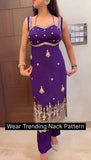 Latest Designer Party Wear Faux Georgette Salwar Kameez With Embroidery Work
