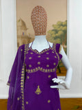 Latest Designer Party Wear Faux Georgette Salwar Kameez With Embroidery Work