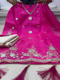 Pure viscose silk with Embroidery and Sequence work Salwar Kameez