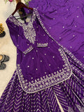 Latest Designer Sharara Suit With Pure Heavy Chinnon Silk Fabric With Embroidery Work