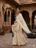 Latest Designer Crape Siilk Top Plazzo Dupatta With Beautiful Embroidery Work