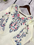 Latest Designer Crape Siilk Top Plazzo Dupatta With Beautiful Embroidery Work