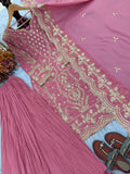 Designer Party Wear Look Pur Heavy Faux Georgette Top Plazzo & Dupatta Set