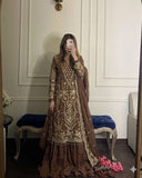 Designer Party Wear Look Pur Heavy Faux Georgette Top Plazzo & Dupatta Set