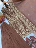 Designer Party Wear Look Pur Heavy Faux Georgette Top Plazzo & Dupatta Set