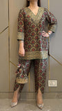 TRENDING FESTIVE COLLECTION CO-ORD SET WITH FULL EMBROIDERY WORK ON PRINTED MUL COTTON