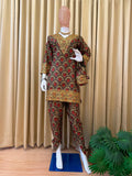 TRENDING FESTIVE COLLECTION CO-ORD SET WITH FULL EMBROIDERY WORK ON PRINTED MUL COTTON