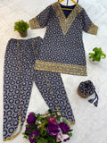 TRENDING FESTIVE COLLECTION CO-ORD SET WITH FULL EMBROIDERY WORK ON PRINTED MUL COTTON