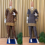 TRENDING FESTIVE COLLECTION CO-ORD SET WITH FULL EMBROIDERY WORK ON PRINTED MUL COTTON