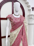 Party Wear Designer Glass Organza Silk Stunning Saree With Sequnce Work