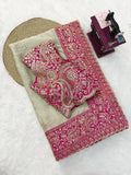 Party Wear Designer Glass Organza Silk Stunning Saree With Sequnce Work