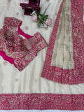 Party Wear Designer Glass Organza Silk Stunning Saree With Sequnce Work