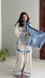 Designer Party Wear Pur Satin Rayon Top  Farshi Palazzo With Dupatta Set