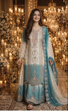 Designer Party Wear Heavy Dual Tone Peding Star Georgette Top Plazzo & Dupatta Set