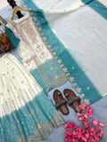 Designer Party Wear Heavy Dual Tone Peding Star Georgette Top Plazzo & Dupatta Set