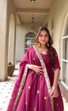 New Fancy Style Desinger Anarkali Suit With Heavy Natural Crep Silk Material