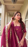 New Fancy Style Desinger Anarkali Suit With Heavy Natural Crep Silk Material