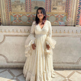 New Designer  Fox Georgette Party Wear Gown Pent And Dupatta Set