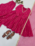 Fully Stitched & Ready to Wear Jacquard Chandheri with Real Mirror Less Work Salwar Kameez