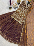 Party Wear Designer Top Lehenga And Dupatta Set With Heavy Fandy Silk With Sequence Work