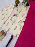 Designer Heavy Pure Cameric Cotton Top Fasshi Salwar And Dupatta Set