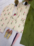Designer Heavy Pure Cameric Cotton Top Fasshi Salwar And Dupatta Set