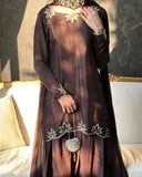 Latest Designer Heavy Natural Crep Material Party Wear Look Top With Farshi Salwar Suit