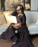 Latest Designer Heavy Natural Crep Material Party Wear Look Top With Farshi Salwar Suit