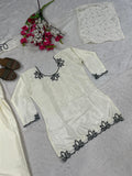 Latest Designer Heavy Natural Crep Material Party Wear Look Top With Farshi Salwar Suit