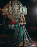 Premium Mulmul Satin Silkb Embellished With Beautiful Thread Work Lehenga Choli