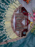 Premium Mulmul Satin Silkb Embellished With Beautiful Thread Work Lehenga Choli