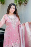 New Designer Collection With Pure GMY Silk And Heavy Embroidery Sequence Work Top-Bottom And Dupatta Set