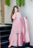 New Designer Collection With Pure GMY Silk And Heavy Embroidery Sequence Work Top-Bottom And Dupatta Set