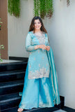 New Designer Collection With Pure GMY Silk And Heavy Embroidery Sequence Work Top-Bottom And Dupatta Set