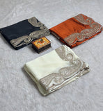 Premium Rangoli silk with c pallu zari thread and 3 mm sequence embroidered work Saree