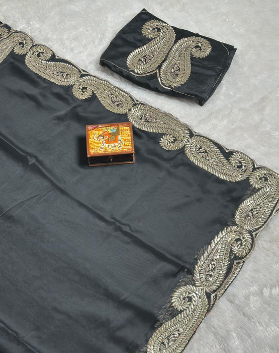Premium Rangoli silk with c pallu zari thread and 3 mm sequence embroidered work Saree